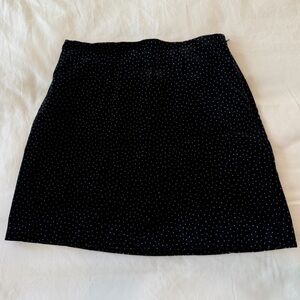 Theory Black Mini Skirt with White Dots